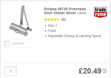 Cheap door closer from ScrewFix