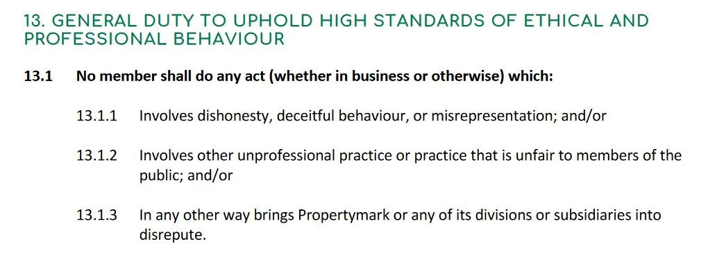 Clause 13. Uphold high standards of ethical and professional behaviour